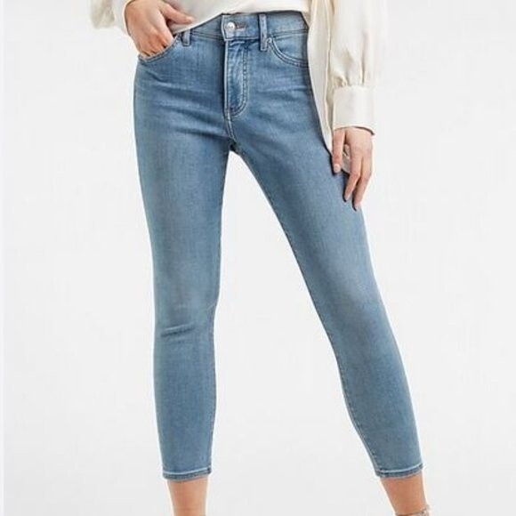 Express Denim - Express Mid Rise Denim Cropped Legging Jeans Size 4 S